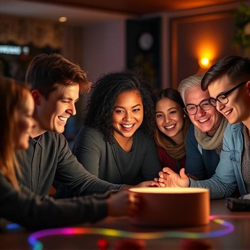 A diverse group of people participating in a charity gaming event.