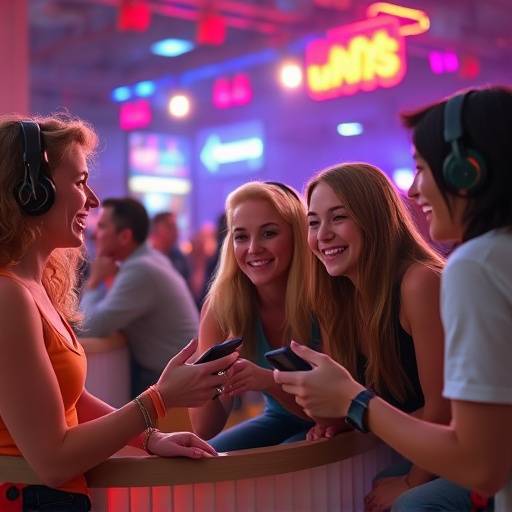 Group of friends gaming together at a local gaming event.